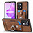 Soft Silicone Gel Leather Snap On Case Cover SD1 for Realme C31 Brown