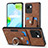 Soft Silicone Gel Leather Snap On Case Cover SD1 for Realme Narzo 50i Prime Brown