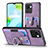 Soft Silicone Gel Leather Snap On Case Cover SD1 for Realme Narzo 50i Prime Clove Purple