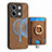 Soft Silicone Gel Leather Snap On Case Cover SD1 for Xiaomi Redmi Note 13 5G Brown