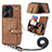 Soft Silicone Gel Leather Snap On Case Cover SD1 for Xiaomi Redmi Note 13 Pro+ Plus 5G Brown