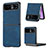 Soft Silicone Gel Leather Snap On Case Cover SD11 for Motorola Moto Razr 40 Ultra 5G Blue