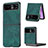 Soft Silicone Gel Leather Snap On Case Cover SD11 for Motorola Moto Razr 40 Ultra 5G Green