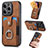 Soft Silicone Gel Leather Snap On Case Cover SD12 for Apple iPhone 16 Pro Brown