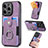 Soft Silicone Gel Leather Snap On Case Cover SD12 for Apple iPhone 16 Pro Clove Purple