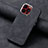 Soft Silicone Gel Leather Snap On Case Cover SD13 for Apple iPhone 15 Pro Black