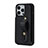 Soft Silicone Gel Leather Snap On Case Cover SD14 for Apple iPhone 13 Pro Max Black