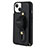 Soft Silicone Gel Leather Snap On Case Cover SD14 for Apple iPhone 14 Black