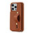 Soft Silicone Gel Leather Snap On Case Cover SD14 for Apple iPhone 14 Pro Brown