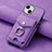 Soft Silicone Gel Leather Snap On Case Cover SD15 for Apple iPhone 15 Clove Purple