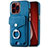 Soft Silicone Gel Leather Snap On Case Cover SD16 for Apple iPhone 13 Pro Max Blue