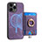 Soft Silicone Gel Leather Snap On Case Cover SD17 for Apple iPhone 14 Pro Clove Purple