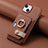 Soft Silicone Gel Leather Snap On Case Cover SD17 for Apple iPhone 15 Brown