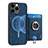 Soft Silicone Gel Leather Snap On Case Cover SD17 for Apple iPhone 15 Pro Blue
