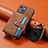 Soft Silicone Gel Leather Snap On Case Cover SD2 for Apple iPhone 14 Brown