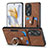 Soft Silicone Gel Leather Snap On Case Cover SD2 for Huawei Honor 90 5G Brown