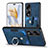 Soft Silicone Gel Leather Snap On Case Cover SD2 for Huawei Honor 90 Pro 5G Blue