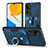 Soft Silicone Gel Leather Snap On Case Cover SD2 for Huawei Honor X7 Blue