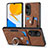 Soft Silicone Gel Leather Snap On Case Cover SD2 for Huawei Honor X7 Brown