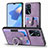 Soft Silicone Gel Leather Snap On Case Cover SD2 for Oppo A16 Clove Purple