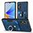 Soft Silicone Gel Leather Snap On Case Cover SD2 for Oppo A17 Blue