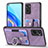 Soft Silicone Gel Leather Snap On Case Cover SD2 for Oppo A36 Clove Purple