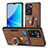 Soft Silicone Gel Leather Snap On Case Cover SD2 for Oppo A77s Brown