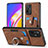 Soft Silicone Gel Leather Snap On Case Cover SD2 for Oppo A94 5G Brown
