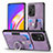 Soft Silicone Gel Leather Snap On Case Cover SD2 for Oppo A95 5G Clove Purple