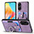 Soft Silicone Gel Leather Snap On Case Cover SD2 for Oppo A98 5G Clove Purple