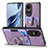 Soft Silicone Gel Leather Snap On Case Cover SD2 for Oppo Reno10 5G Clove Purple