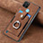 Soft Silicone Gel Leather Snap On Case Cover SD2 for Realme C21Y Brown