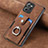 Soft Silicone Gel Leather Snap On Case Cover SD2 for Realme C35 Brown