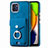 Soft Silicone Gel Leather Snap On Case Cover SD2 for Samsung Galaxy A03 Blue