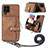 Soft Silicone Gel Leather Snap On Case Cover SD2 for Samsung Galaxy A12 5G Brown