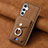 Soft Silicone Gel Leather Snap On Case Cover SD2 for Samsung Galaxy A34 5G Brown