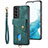 Soft Silicone Gel Leather Snap On Case Cover SD2 for Samsung Galaxy S22 5G Green