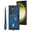 Soft Silicone Gel Leather Snap On Case Cover SD2 for Samsung Galaxy S23 Ultra 5G Blue