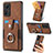 Soft Silicone Gel Leather Snap On Case Cover SD2 for Xiaomi Redmi Note 12S Brown