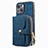 Soft Silicone Gel Leather Snap On Case Cover SD3 for Apple iPhone 13 Blue