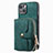 Soft Silicone Gel Leather Snap On Case Cover SD3 for Apple iPhone 13 Green
