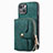 Soft Silicone Gel Leather Snap On Case Cover SD3 for Apple iPhone 15 Plus Green