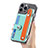 Soft Silicone Gel Leather Snap On Case Cover SD3 for Apple iPhone 15 Pro Cyan