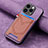 Soft Silicone Gel Leather Snap On Case Cover SD3 for Apple iPhone 15 Pro Max Clove Purple