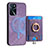 Soft Silicone Gel Leather Snap On Case Cover SD3 for Oppo A16 Clove Purple
