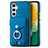 Soft Silicone Gel Leather Snap On Case Cover SD3 for Samsung Galaxy A04s Blue