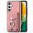 Soft Silicone Gel Leather Snap On Case Cover SD3 for Samsung Galaxy A04s Pink