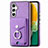 Soft Silicone Gel Leather Snap On Case Cover SD3 for Samsung Galaxy A04s Purple