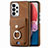 Soft Silicone Gel Leather Snap On Case Cover SD3 for Samsung Galaxy A13 4G Brown