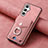 Soft Silicone Gel Leather Snap On Case Cover SD3 for Samsung Galaxy A14 4G Pink